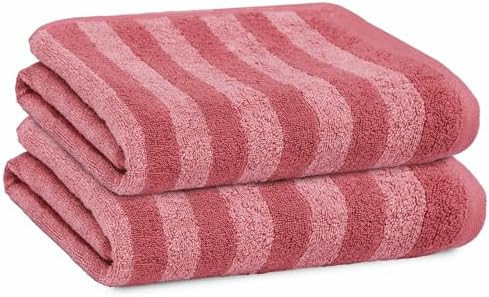 2 Pack Stripes Hand Towel, Bath Towel, and Bath Sheet Towel, 100% Cotton Yarn Dyed, Hotel Luxurio... | Amazon (CA)