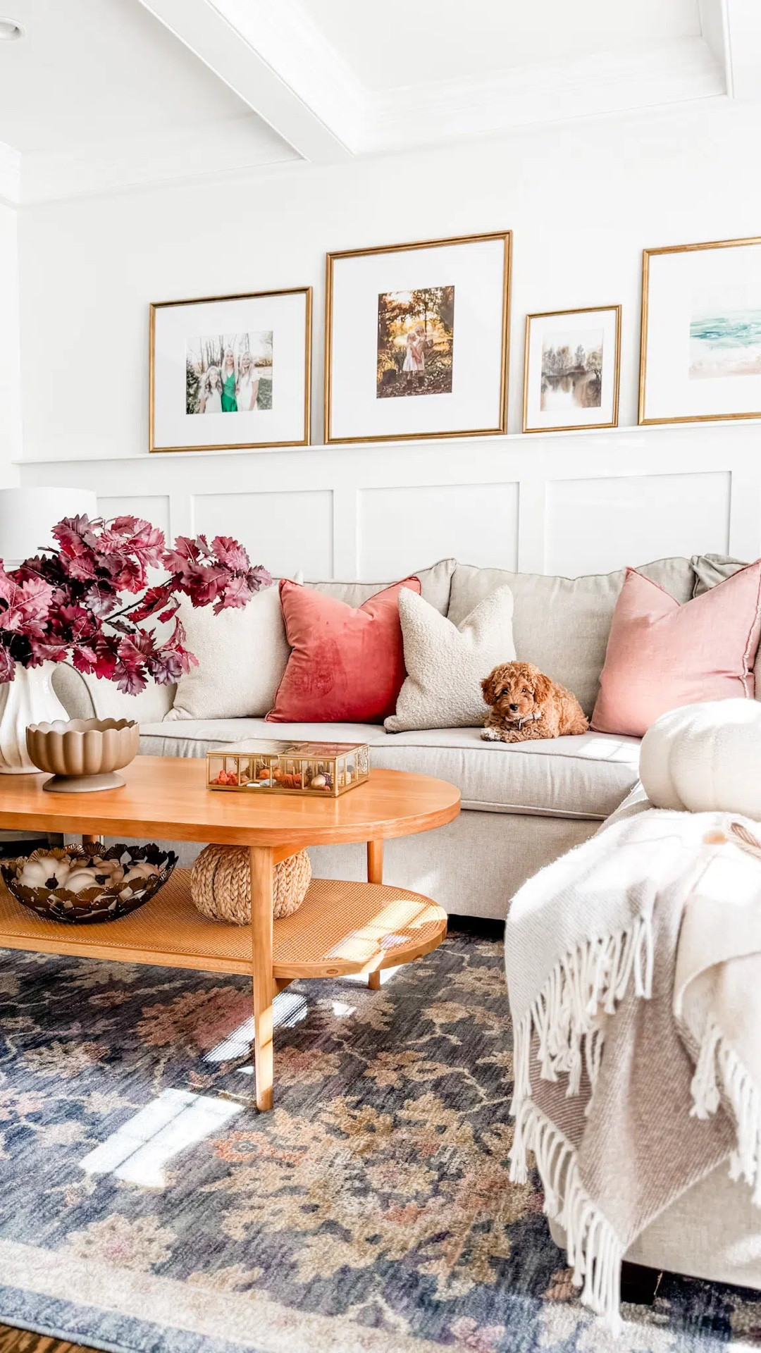 Fall decor
Cozy Living room
Fall living room decor
Coffee table decor
Artificial fall stems
Faux oak stem
Artificial leaf branch 
Pleated ceramic vase
Fluted vase
Fall scented candle
Oval coffee table
Rattan coffee table
Gallery wall
Fall wall art
Fall art print
Glass display box
Trinket box
Rattan pumpkin
Wicker pumpkin
Candle snuffer
Artificial white pumpkin
Throw pillow insert 
Living room rug
Fall throw
Pumpkin pillow
Fall taper candle
Marble ruffle bowl
Coffee table book

#LTKHome #LTKStyleTip #LTKSeasonal