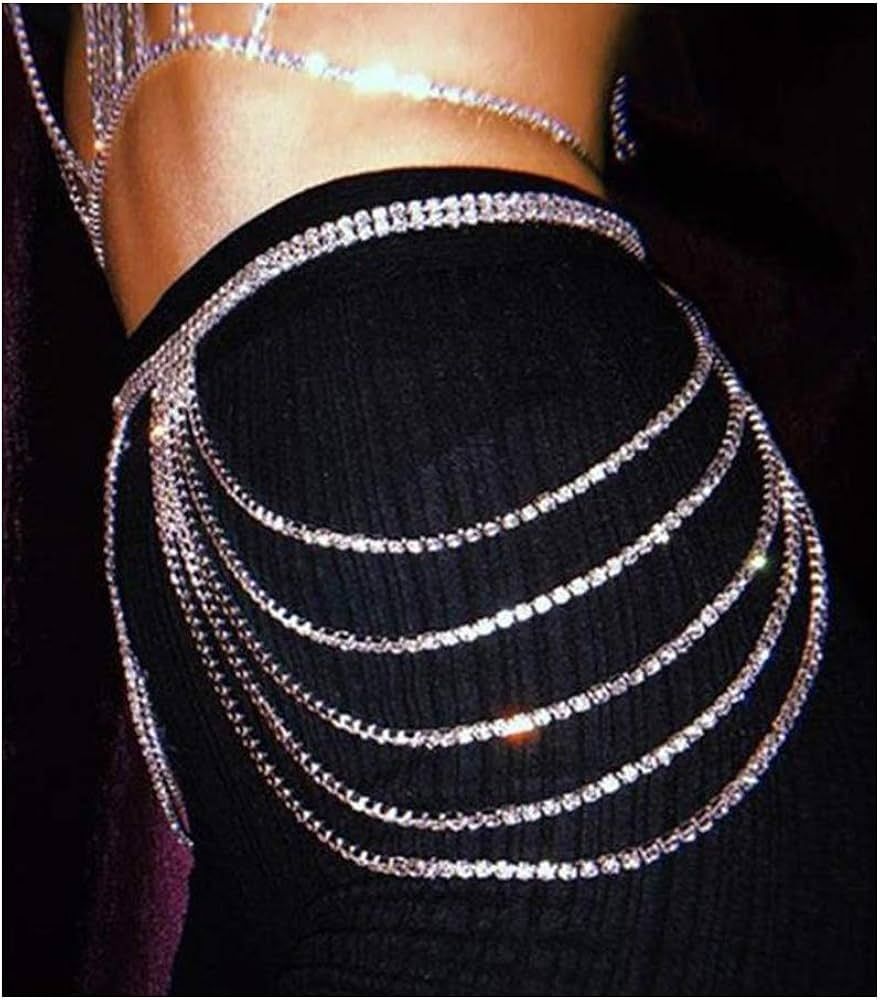 Rhinestone Body Chains Jewelry Waist Chain Crystal Body Chains Summer Beach Waist Body Jewelry Be... | Amazon (US)
