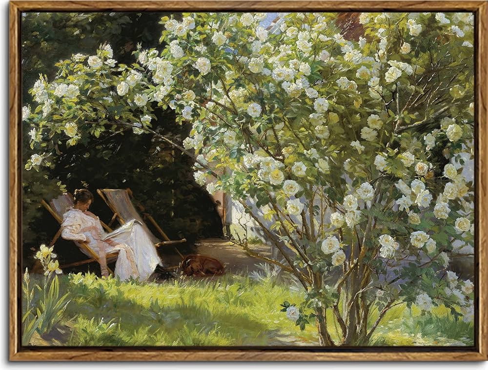 Framed Vintage Canvas Wall Art, Retro French Country Garden Women Flower Classical Painting Bedro... | Amazon (CA)