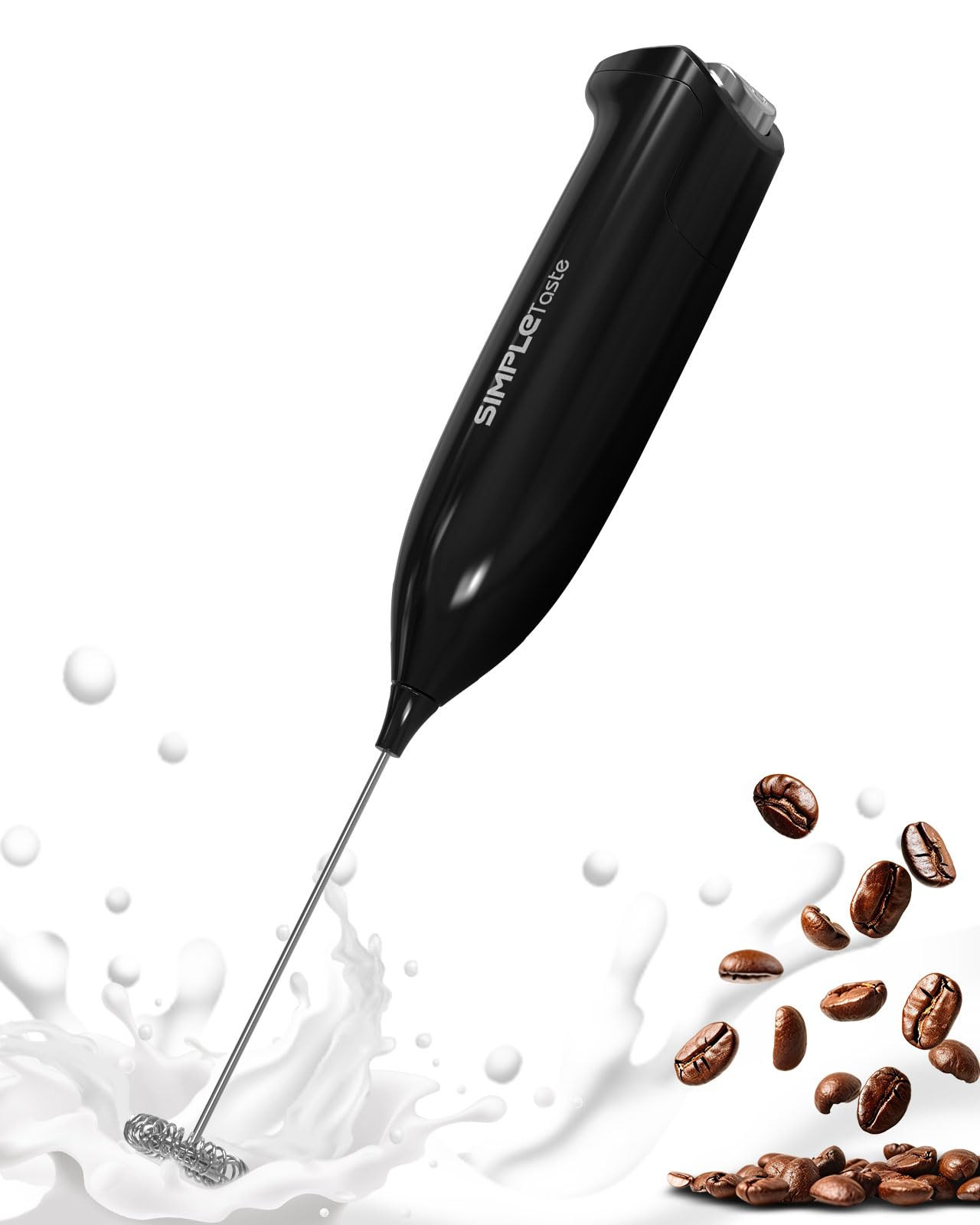SIMPLETASTE Milk Frother Handheld Electric Foam Maker, Drink Mixer with Stainless Steel Whisk for... | Amazon (US)