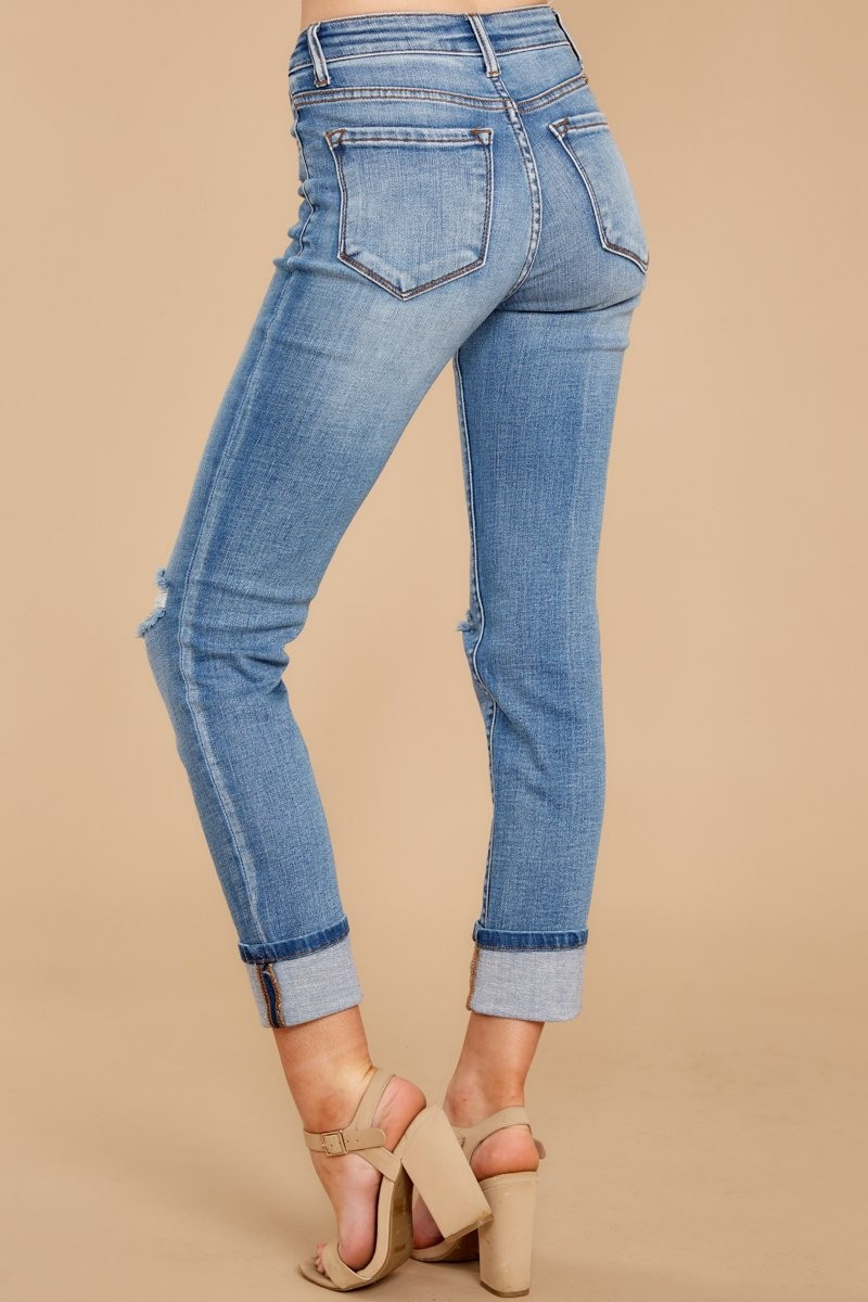 Look This Way Light Wash Distressed Skinny Jeans | Red Dress 