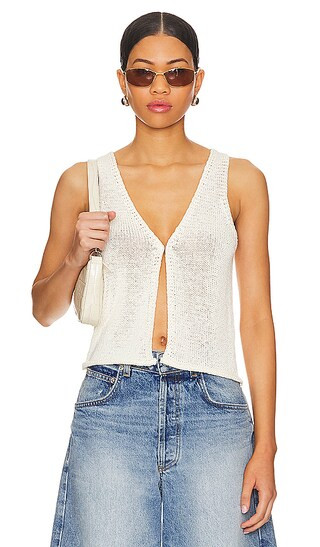 Jade Knit Top in Ivory | Revolve Clothing (Global)