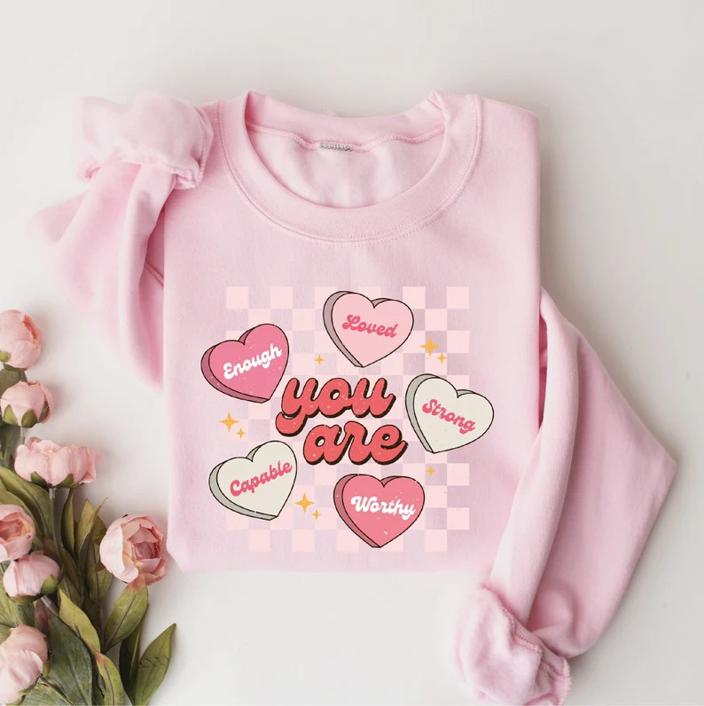 Womens Valentines Day Sweatshirt Cute Valentines Sweatshirt - Etsy | Etsy (US)