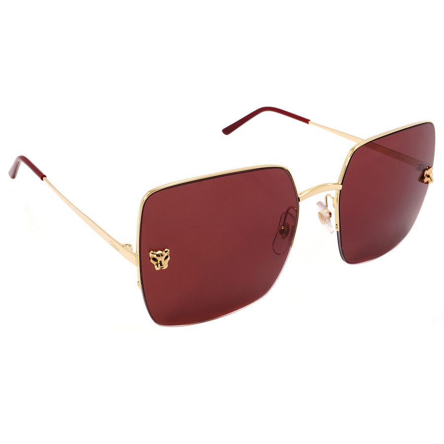 Cartier Red Square Ladies Sunglasses CT0121S 003 59 | Jomashop.com & JomaDeals.com