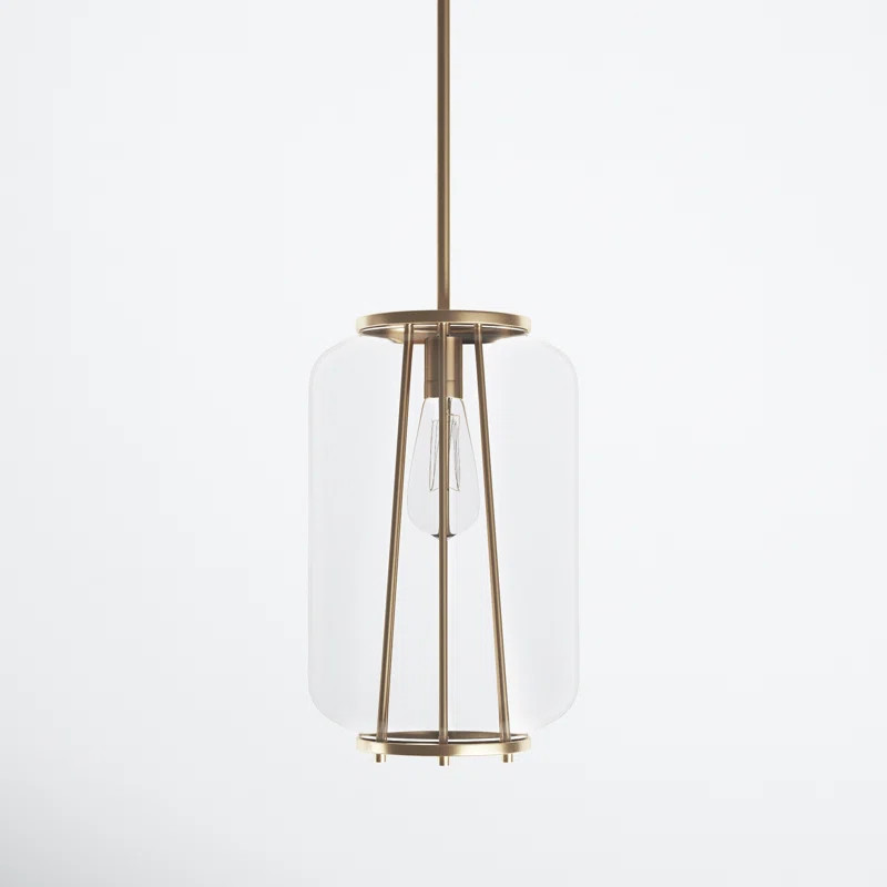 Bianca Single Light Glass Steel Dimmable Pendant | Wayfair North America