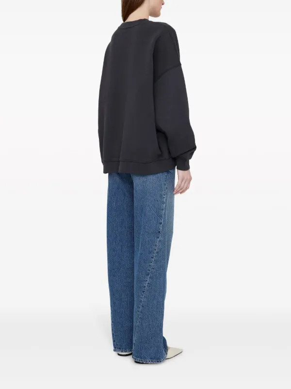 ANINE BING Miles organic-cotton Sweatshirt - Farfetch | Farfetch Global