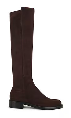 Stuart Weitzman 5050 Gisele Boot in Walnut & Black from Revolve.com | Revolve Clothing (Global)