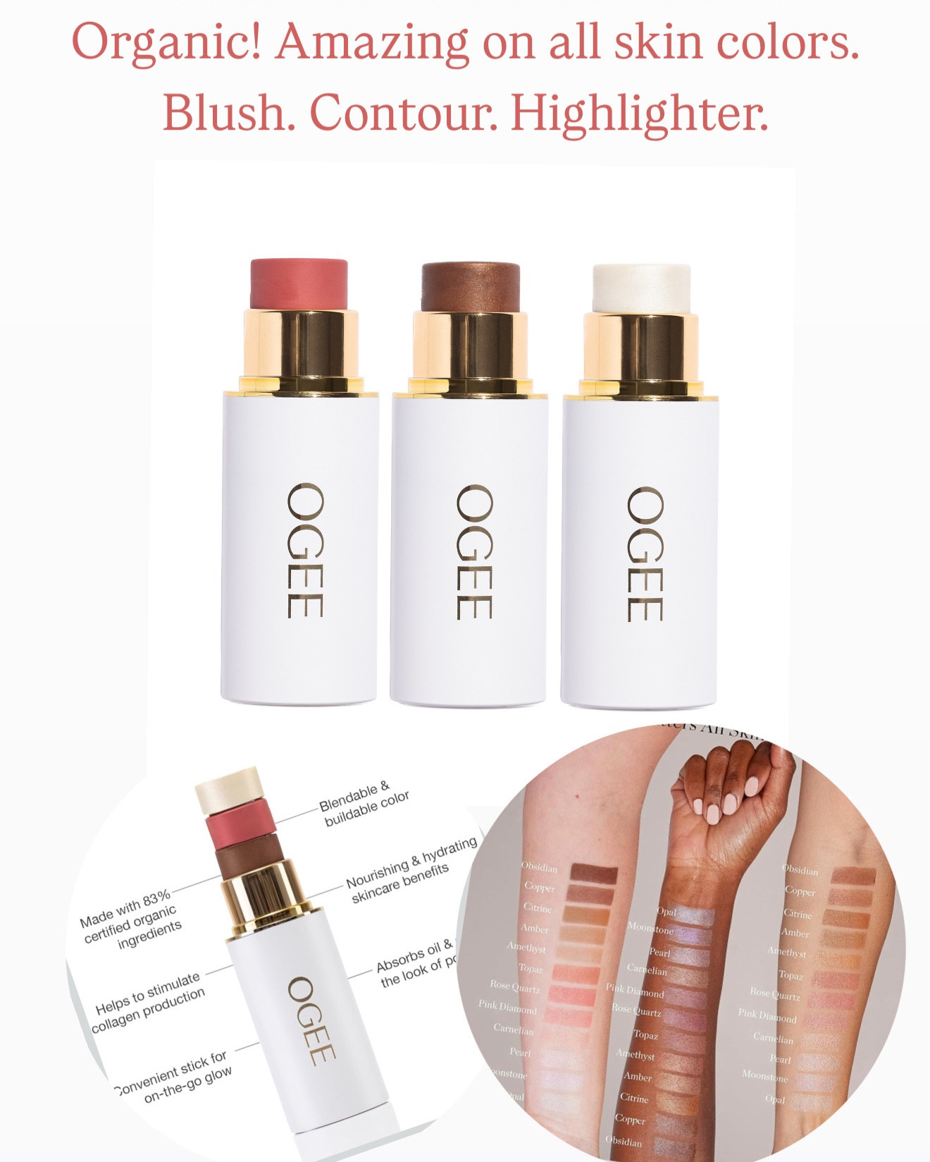 The viral OGEE trio of cream blush, contouring stick and highlighter is an insane deal right now!! 
🚨Save 50% with code ICON50!🚨
This product is organic and is amazing for contouring and highlighting your face. It’s beautiful and creamy and nontoxic. ￼ Choose from a few different colors, but the crystal is my favorite. ￼

Makeup. Sale. Beauty. Skincare. Vacation outfit. Beauty. Spring fashion. GRWM. ￼ Morning routine. Mom’s over 40. Mature skin. Teens. Clean. Hypoallergenic. Vitamin C serum. Hyaluronic acid. Collagen.  Anti-aging. Moisturizer. Lipgloss. Lipstick. Face.  Deal. Sale. Discount code. 

#LTKOver40 #LTKSaleAlert #LTKBeauty