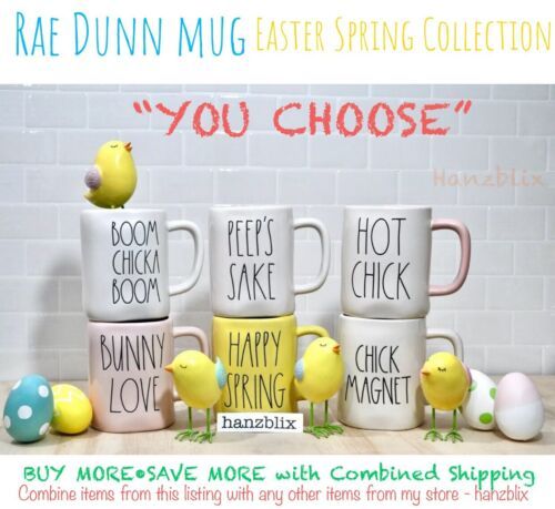 Rae Dunn Mug "YOU CHOOSE" Easter Spring Bunny Chick PEEP EGG HUNT NEW '20-'21  | eBay | eBay US