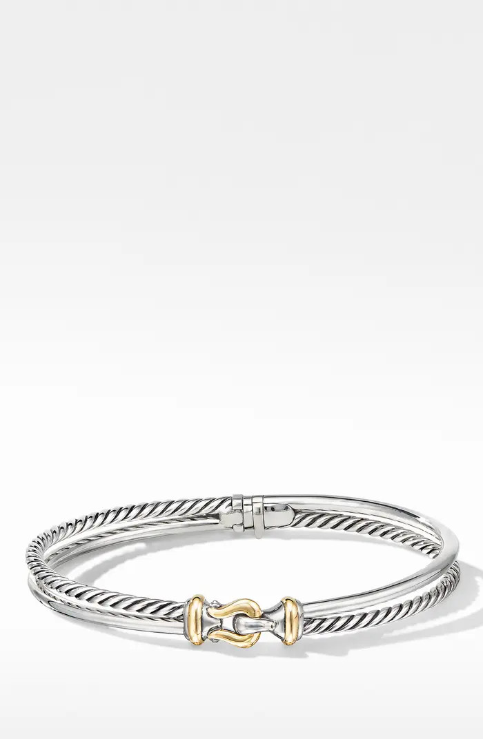 David Yurman Two-Row Buckle Bracelet with 18K Yellow Gold | Nordstrom | Nordstrom