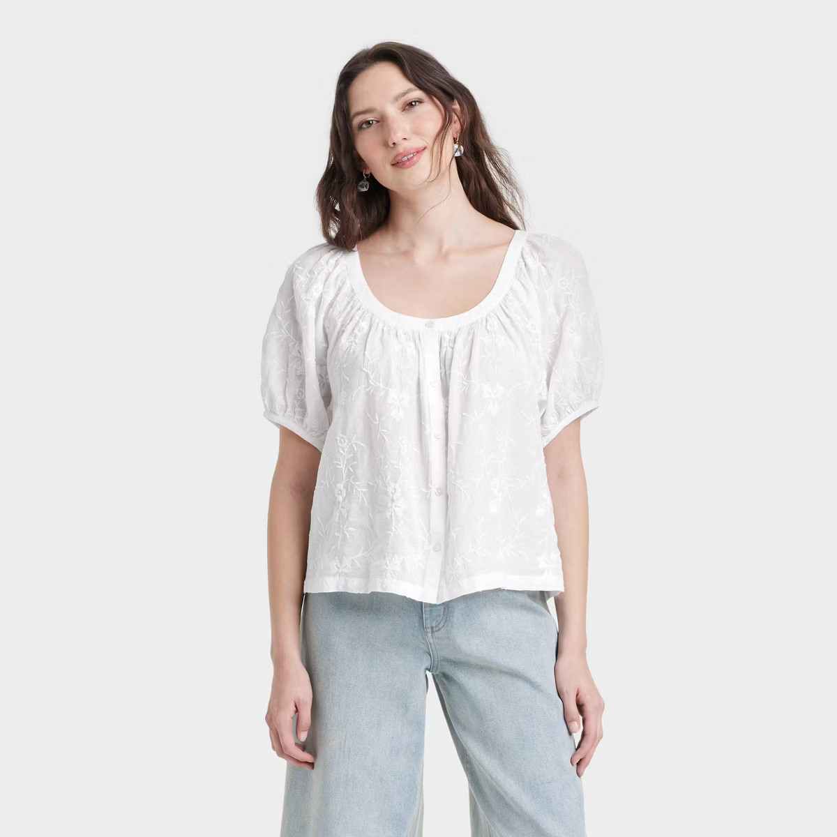 Women's Puff Short Sleeve Blouse - Universal Thread™ | Target