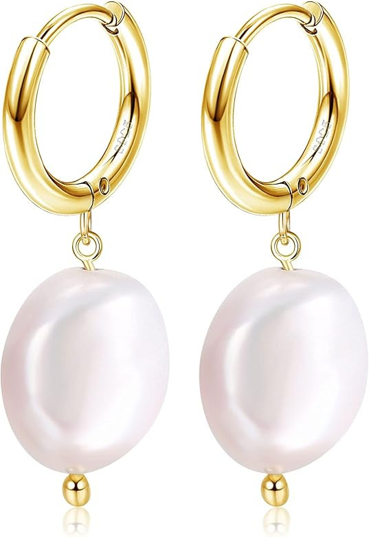LOLIAS Pendientes De Aro De Perlas Para Mujer Plata de Ley 925 AAA Perlas Cultivadas De Agua Dulc... | Amazon (ES)