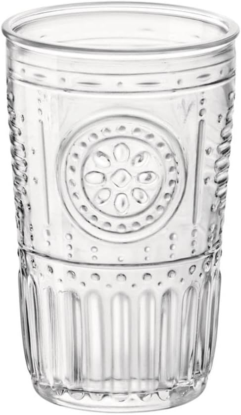 Bormioli Rocco Romantic Set Of 6 Cooler Glasses, 16 Oz. Clear Crystal Glass, Made In Italy. | Amazon (US)
