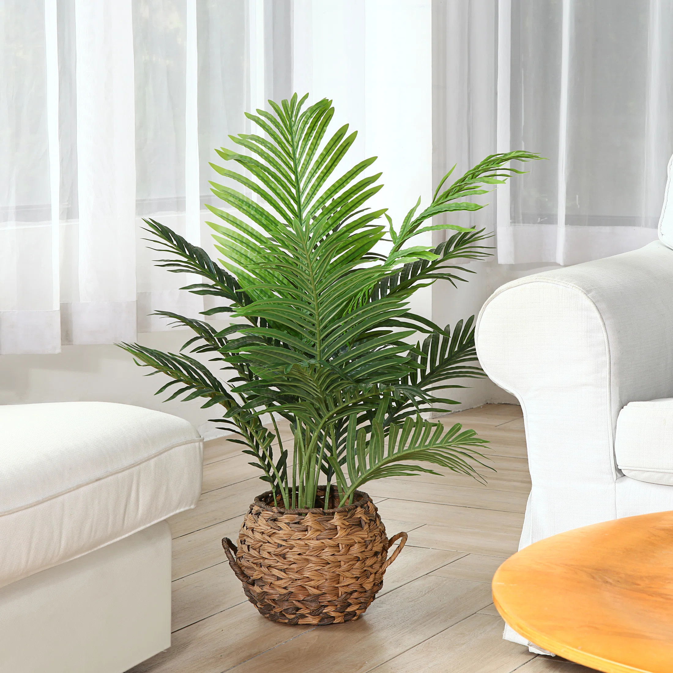 Primrue Adcock Faux Majesty Palm, Artificial Palm Plant for Home and Office Decor, Fake Indoor an... | Wayfair North America