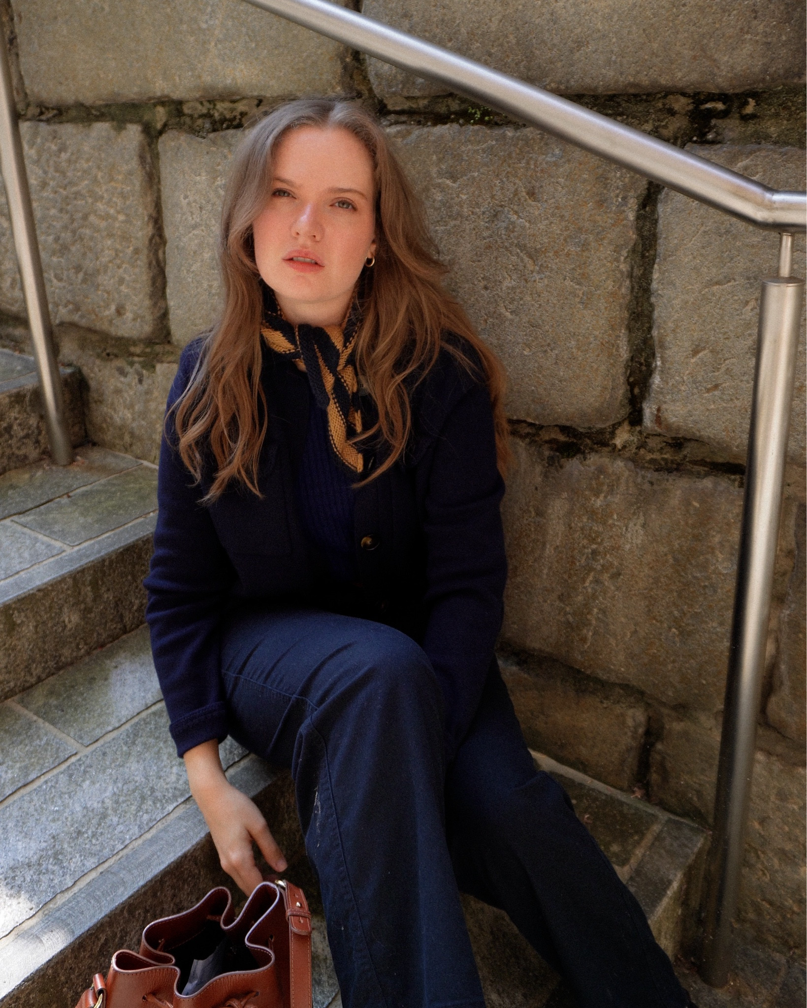 Sunny early summer outfit in navy with my handknit neckerchief 

#LTKTravel #LTKItBag #LTKStyleTip