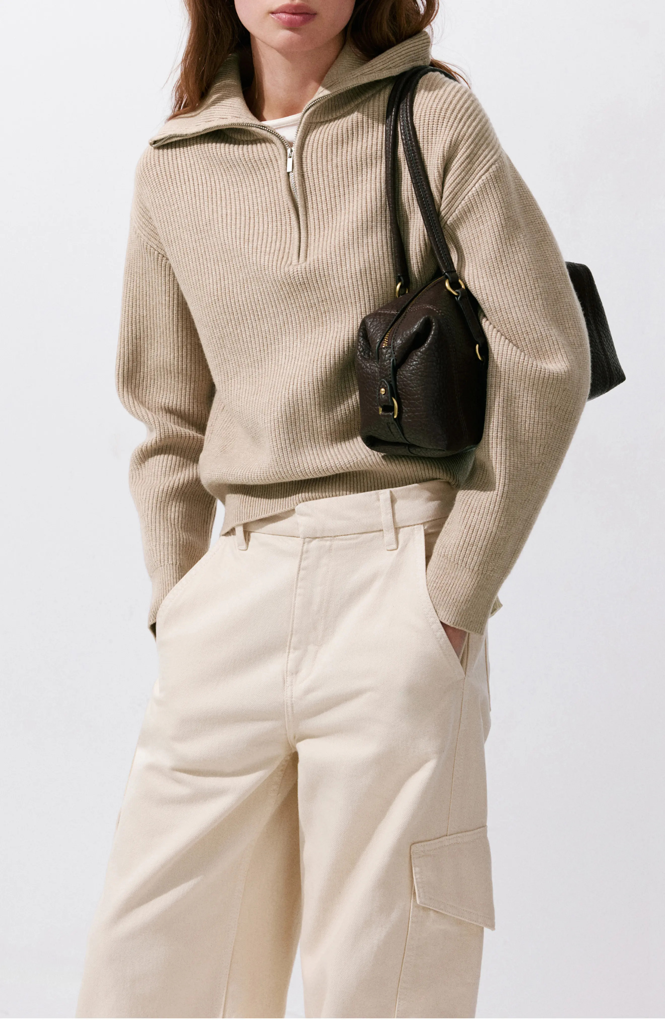 MANGO Quarter Zip Sweater (Women) | Nordstrom | Nordstrom
