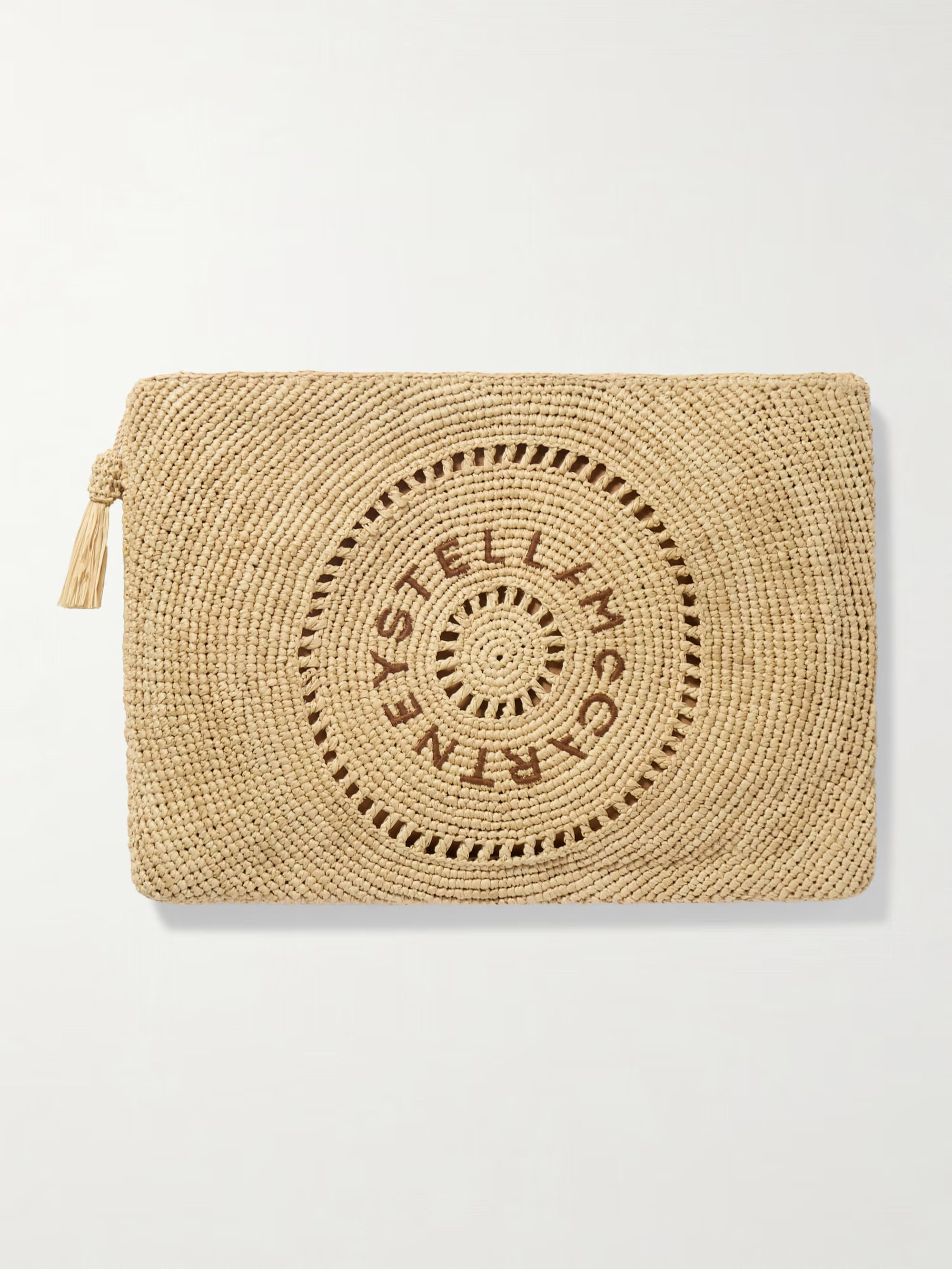 Tasseled embroidered raffia clutch | NET-A-PORTER (UK & EU)