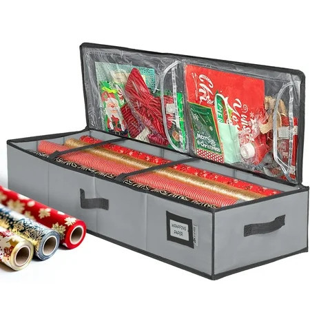 Hold N' Storage Wrapping Paper Storage Container. Fits up to 27 Rolls 1.37" Diam. Gray | Walmart (US)