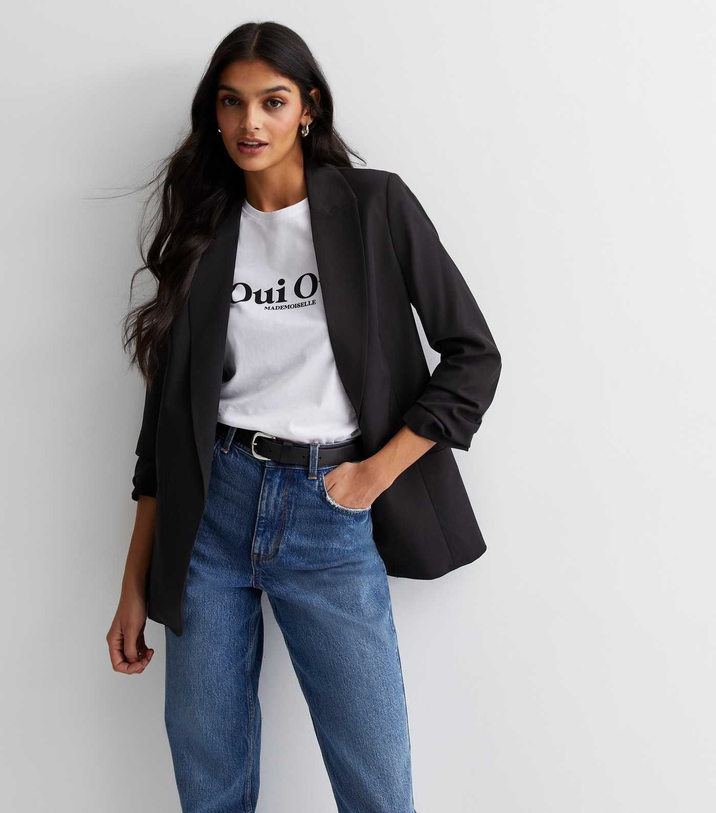 Black Ruched Sleeve Blazer
						
						Add to Saved Items
						Remove from Saved Items | New Look (UK)