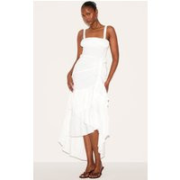White Strappy Ruched Detail Maxi Dress | PrettyLittleThing US