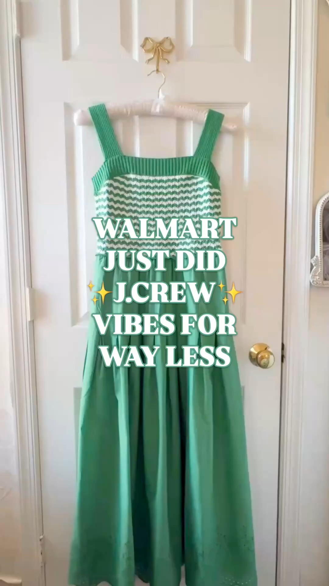 Walmart is in its J.Crew era | Free Assembly dress | Walmart summer dress | mixed media dress | preppy summer outfit

This Free Assembly dress has the J.Crew summer formula Walmart shoppers are going to clock fast: textured green-and-white stripe sweater-knit bodice, square neckline, bra-friendly straps, easy mixed-media silhouette, and a full cotton skirt that gives it that polished summer outfit. 

The skirt is 100% cotton, the top is a cotton and nylon blend, and there is no polyester.

It also comes in navy if you want the same look in a more classic colorway.

This is the dress that turns into an outfit immediately. Flat sandals for errands. Raffia slides for vacation. White sneakers for travel. Gold hoops for brunch. A cardigan over your shoulders for the full preppy summer look.

Shop it for summer outfits, vacation outfits, lake weekends, resort mornings, beach town shopping, casual work outfits, teacher outfits, church, brunch, lunch dates, school pickup, travel days, and every warm-weather plan this summer. 

Walmart summer dress, Walmart dress, Free Assembly dress, Free Assembly summer dress, Walmart fashion finds, Walmart style, Walmart finds, J.Crew inspired dress, J.Crew look for less, mixed media dress, sweater dress, sleeveless sweater dress, cotton dress, 100 cotton dress, green and white dress, navy dress, square neck dress, bra friendly dress, preppy summer dress, summer outfit, vacation dress, resort outfit, teacher outfit, work outfit, designer look for less

#LTKFindsUnder50 #JCrewStyle #JCrew #WalmartFinds #WalmartStyle  #PreppyStyle #LookForLess

#LTKWorkwear #LTKOver40 #LTKSeasonal