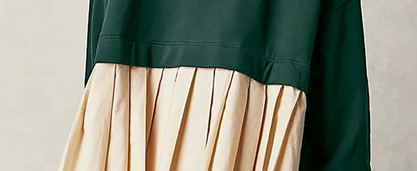 MISSACTIVER Women Oversized Sweatshirt Dress Patchwork Crewneck Long Sleeve Pullover Tops Flowy P... | Amazon (US)