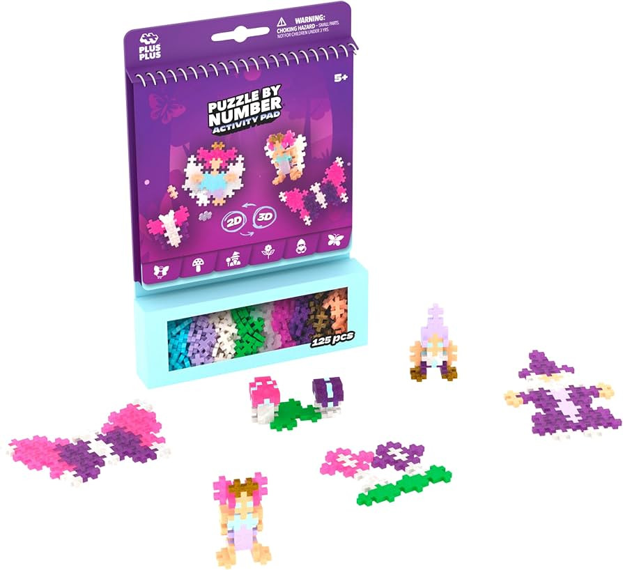 PLUS PLUS Puzzle By Number Activity Pad, Enchanted Forest - Airplane Activities & Roadtrip Essent... | Amazon (US)