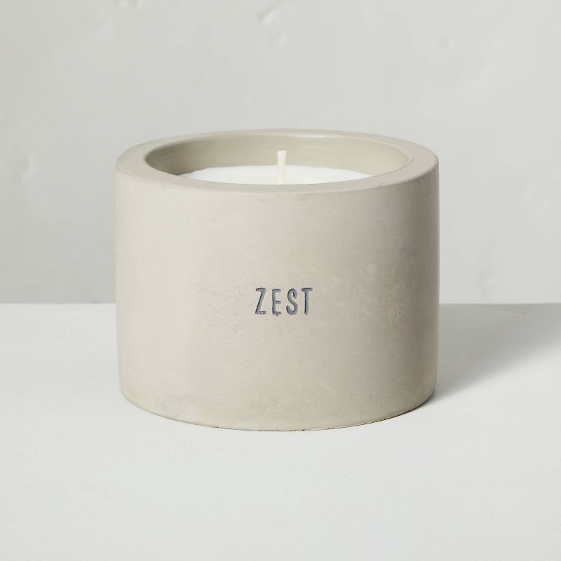 5oz Zest Soy Blend Mini Cement Candle - Hearth &#38; Hand&#8482; with Magnolia | Target