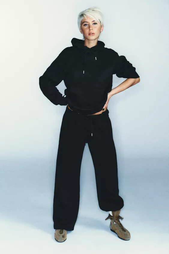 WIDE-LEG PLUSH TROUSERS | Zara UK