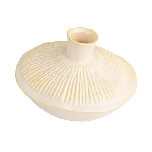 Storied Home Round Stoneware Pleated Vase, Cream at Nordstrom | Nordstrom