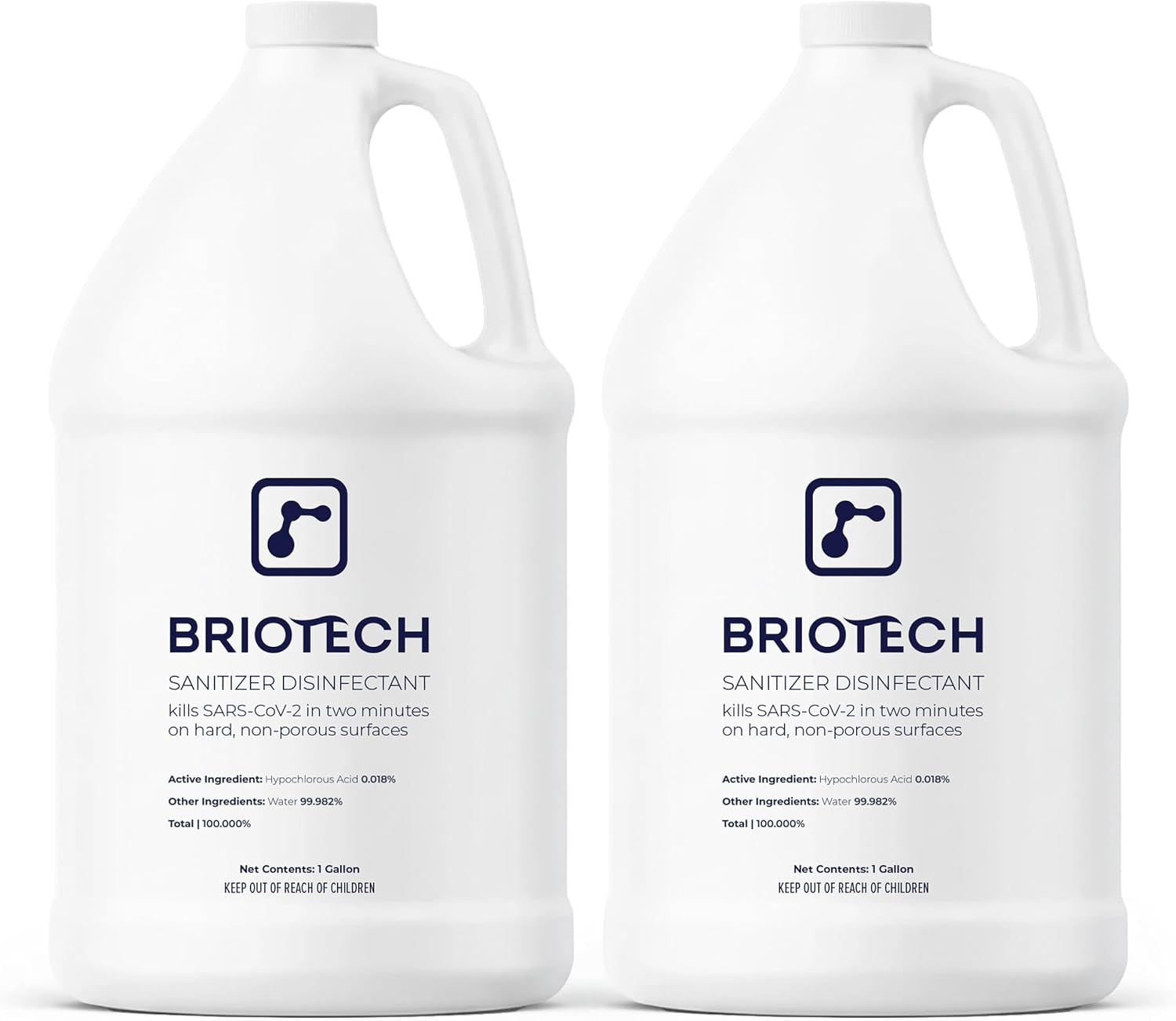 BRIOTECH Sanitizer Disinfectant, Hypochlorous Acid, Refill, 1 Gal, 2-Pack | Amazon (US)