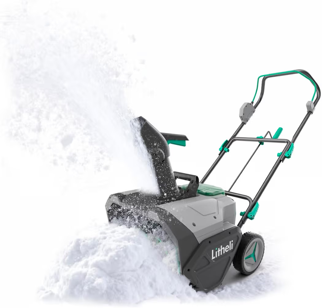 Litheli 2x20V Cordless Snow Blower, 20'' Brushless Electric Snow Thrower with Wheels, 180° Adjus... | Amazon (US)