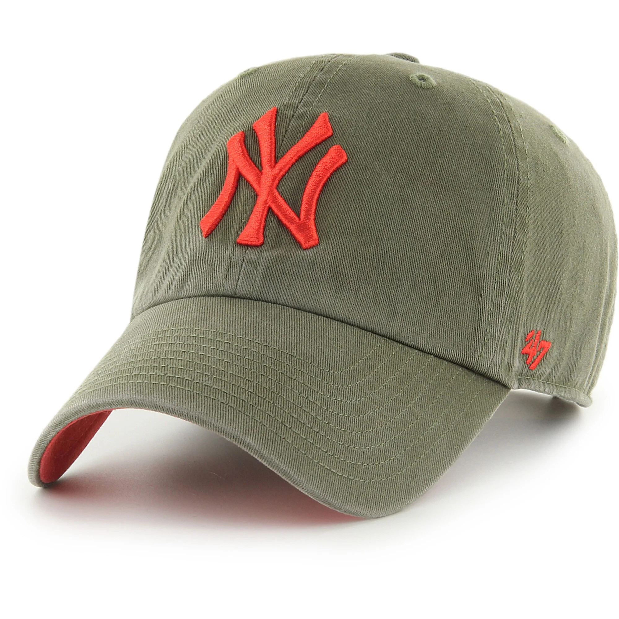 Men's '47 Olive New York Yankees Ballpark Sandalwood Thunder Red Undervisor Clean Up Adjustable H... | Walmart (US)