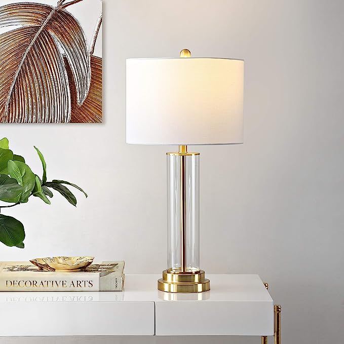 Safavieh Lighting Collection Cassian Glass 26-inch Bedroom Living Room Home Office Desk Nightstan... | Amazon (US)