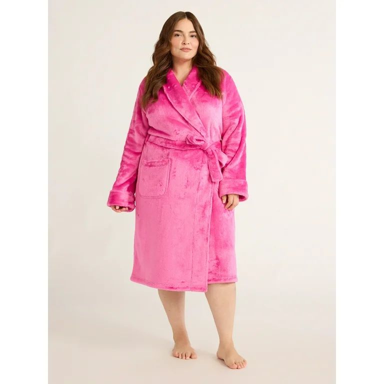 Joyspun Women's Plush Minky Robe, Sizes S-3X, Fushsia Wish - Walmart.com | Walmart (US)