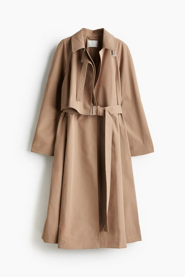 Wrap trench coat - Dark beige - Ladies | H&M GB | H&M (UK, MY, IN, SG, PH, TW, HK)