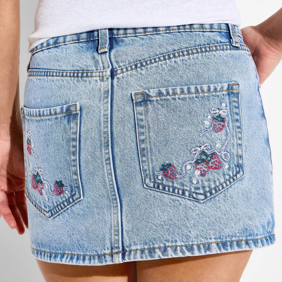 Women's Short Denim Mini Skirt - Wild Fable™ Light Wash 8 | Target