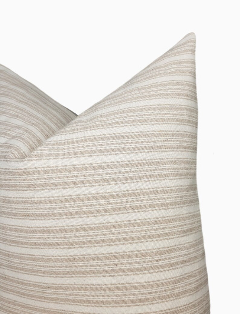 Beige Striped Linen Cushion Cover UK Linen Farmhouse Stripe | Etsy | Etsy (UK)