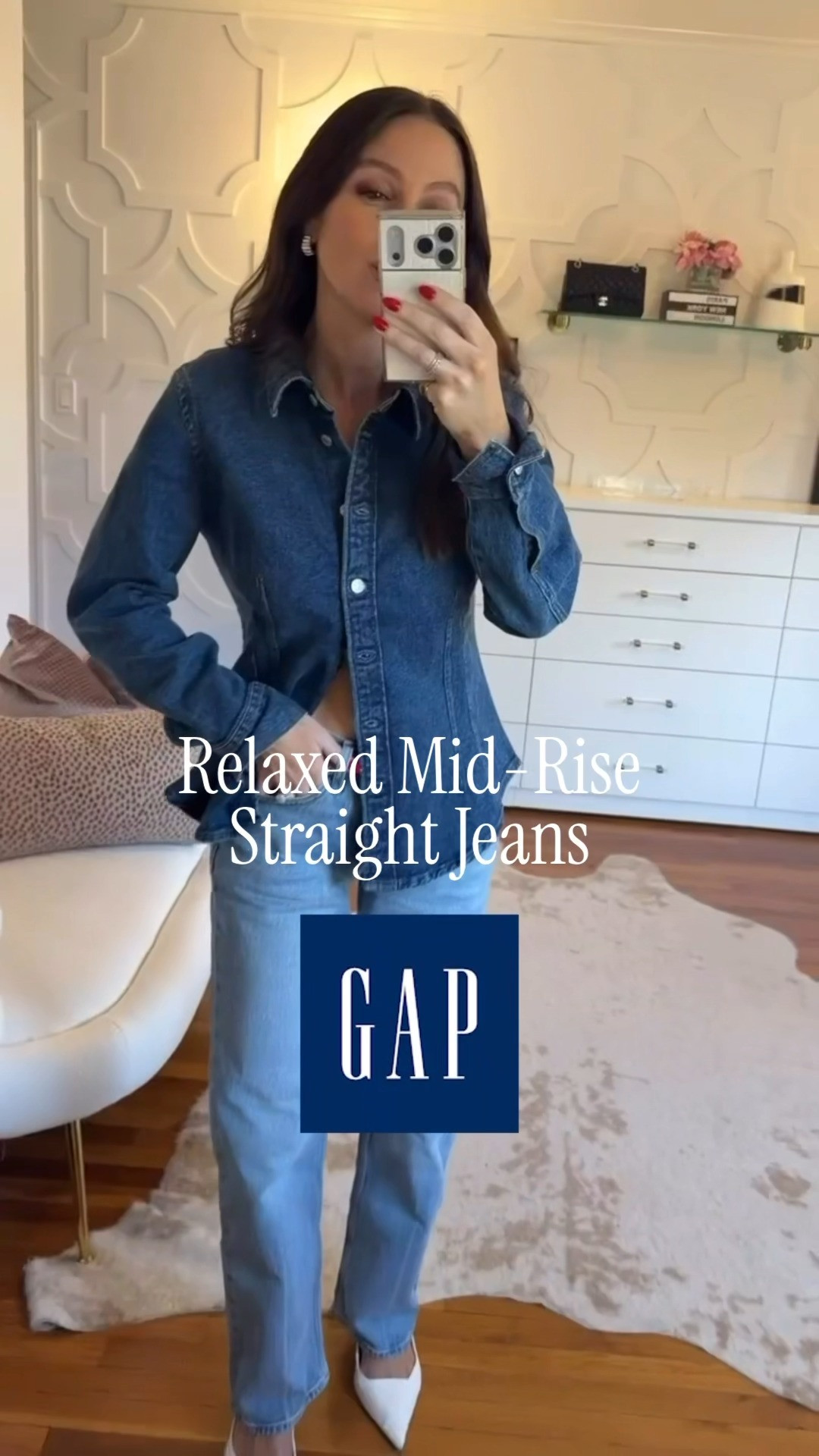 Relaxed Mid Rise Straight Jeans from Gap - they’re 40% off! I did the regular length and I am 5’5 and a half! Also linked to my other Gap faves I would definitely grab on sale. 

 #LTKgrwm #LTKootd #LTKOver40