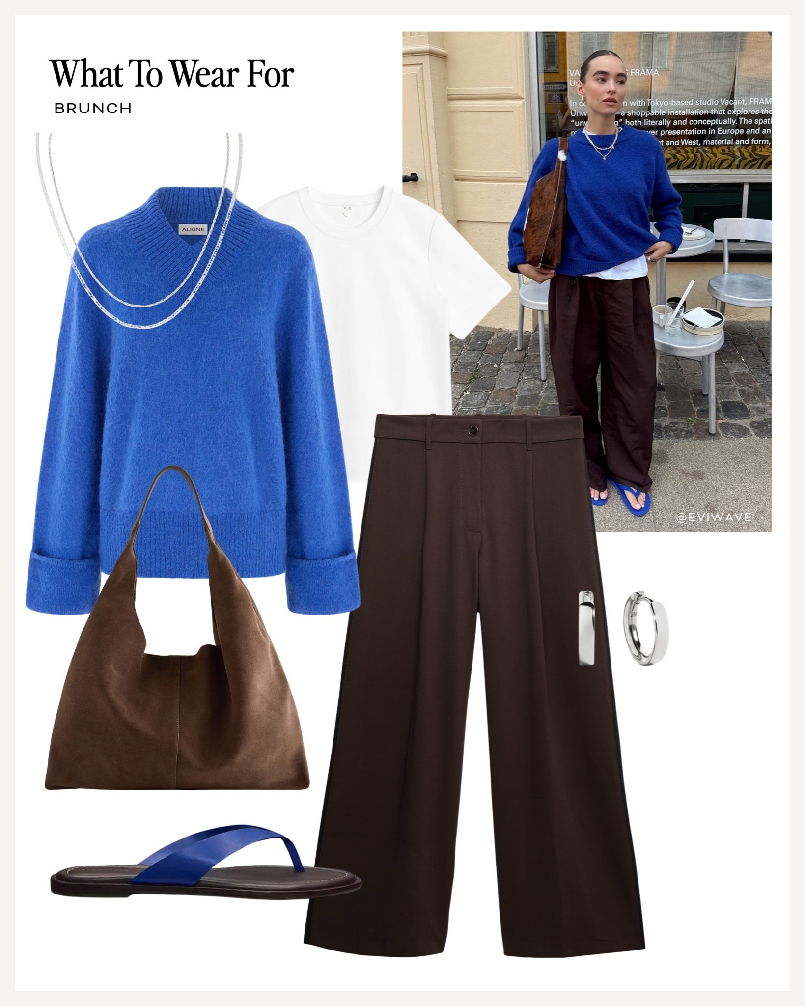 Brunch ☕️

Cobalt blue jumper, brown trousers, sprint outfit ideas, blue flip flats

#LTKuk #LTKspring