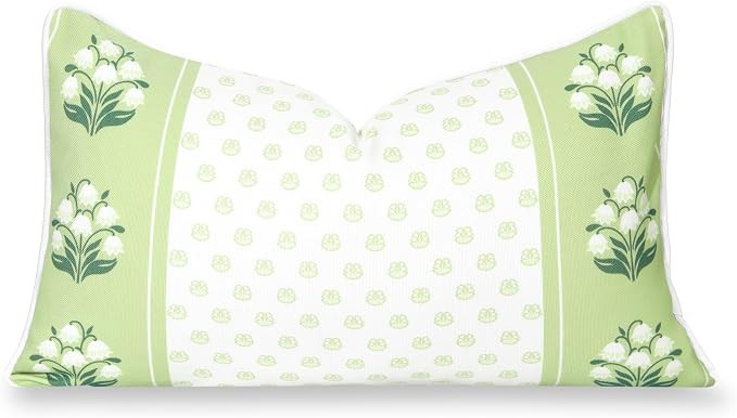 Hofdeco Premium Grandmillennial Coastal Hampton Patio Indoor Outdoor Lumbar Pillow Cover Only, 12... | Amazon (US)