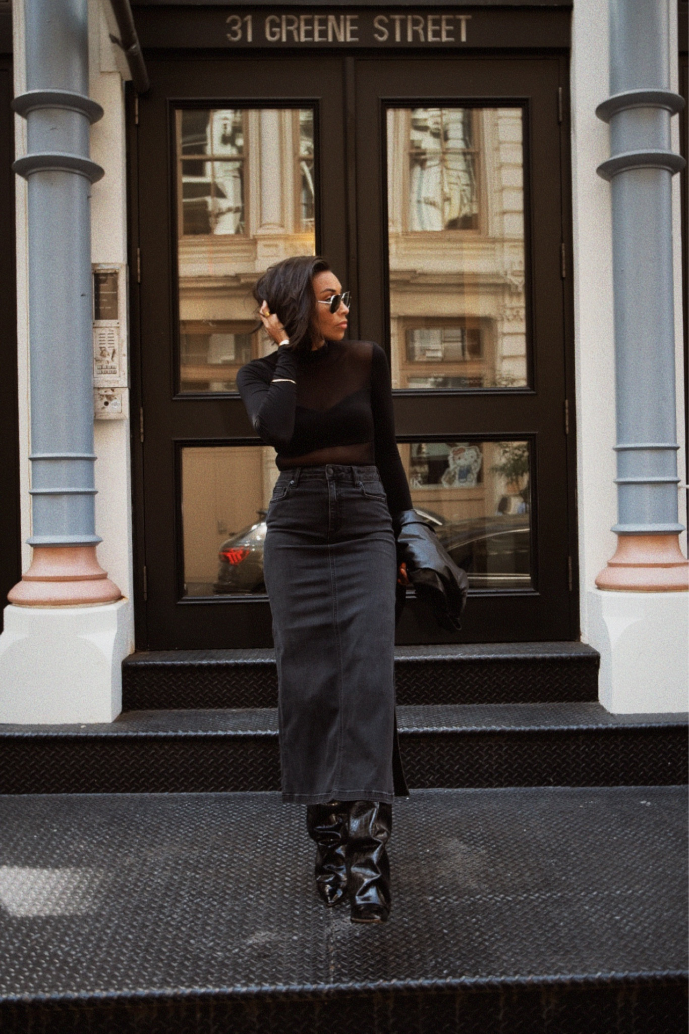 All black outfit, denim skirt, sheer top

#LTKNYFW #LTKFindsUnder50 #LTKStyleTip