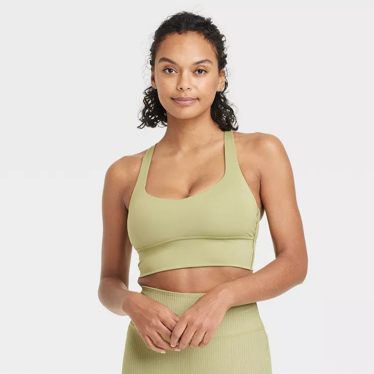 Women's Light Support Strappy Longline Sports Bra - All in Motion™ | Target