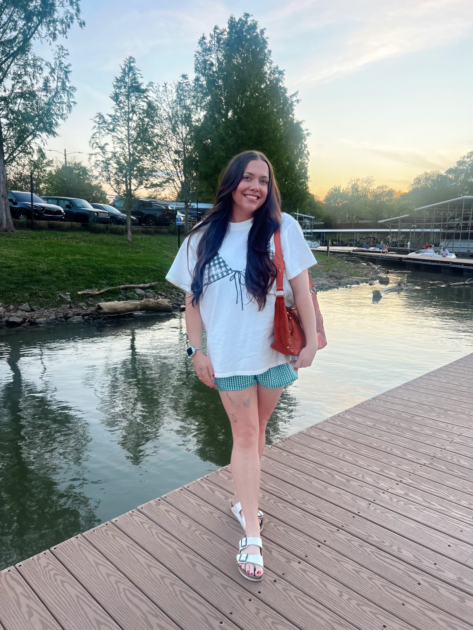 Loving this gingham bathing suit t-shirt to throw on after the lake or pool! 

#LTKFindsUnder50 #LTKSeasonal #LTKSwim
