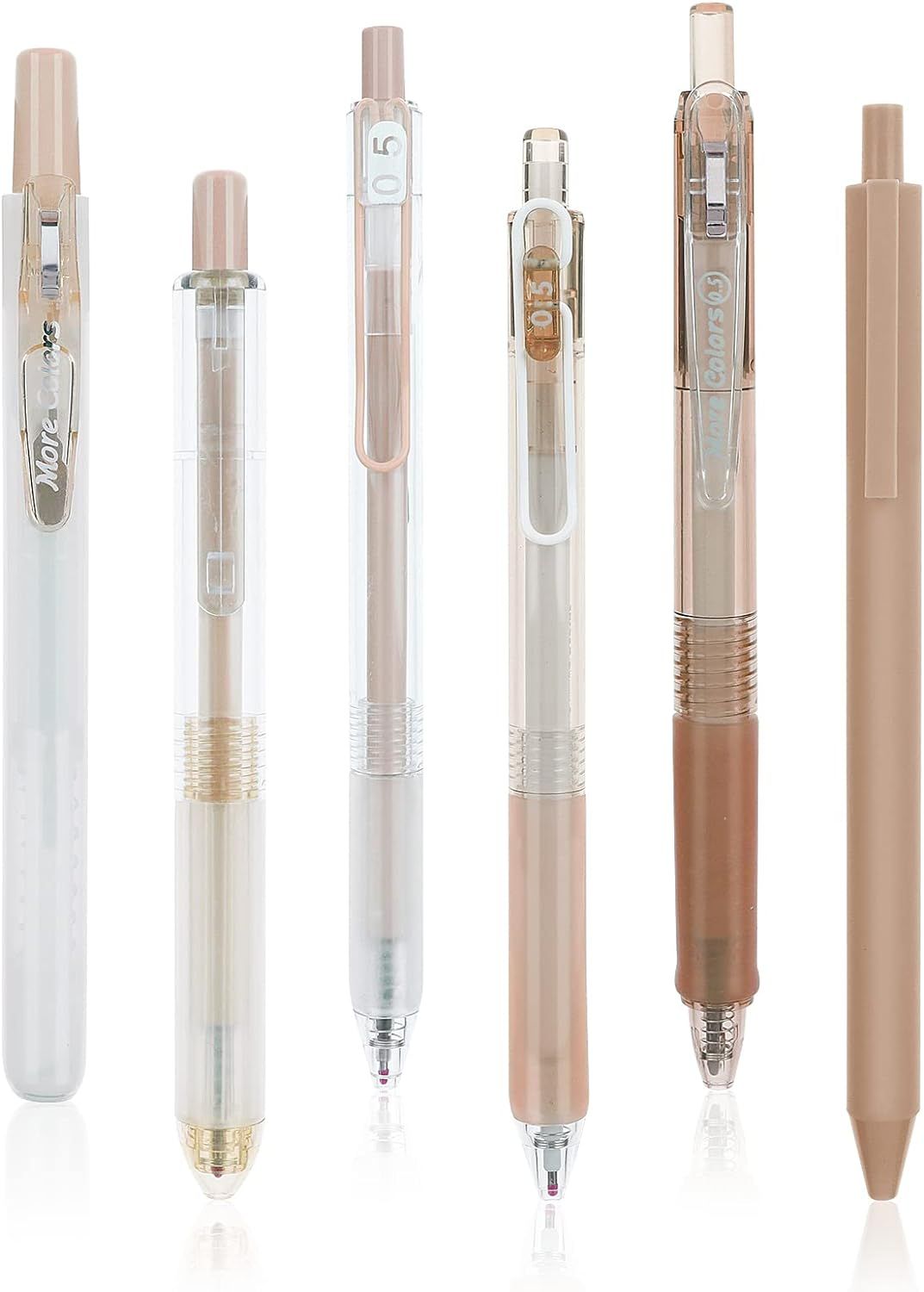Gel Pens Highlighter Set, 5 Pieces Black Ink Ballpoint Pen 0.5 mm Retractable Gel Ink Pens with 1... | Amazon (US)