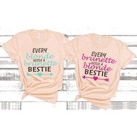 Best Friend Shirt Set, Best Friend Gift, Blonde Bestie, Brunette Bestie, Shirt Set, Best Friend Shirt, Best Friend Shirt set for 2 | Etsy (US)