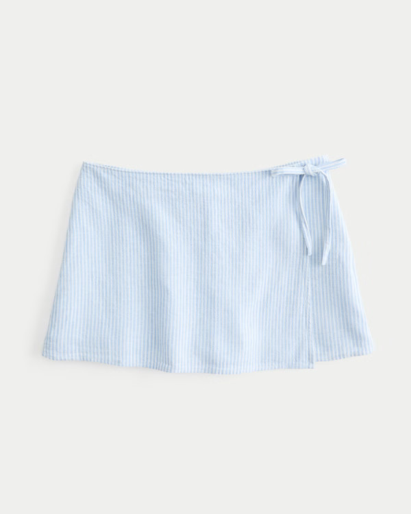 Linen-Blend Wrap Skort | Hollister (UK)