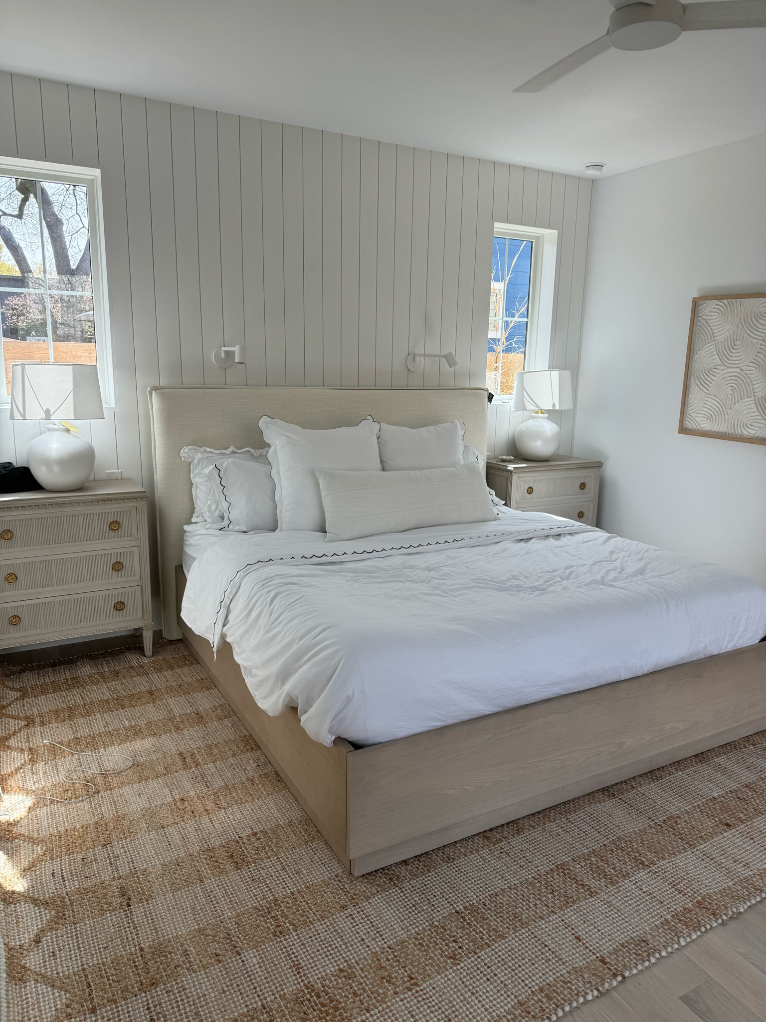 New bed finally arrived! Bought it at the end of December & took about 2.5 months to deliver. We have the king bed with light oak storage bottom!