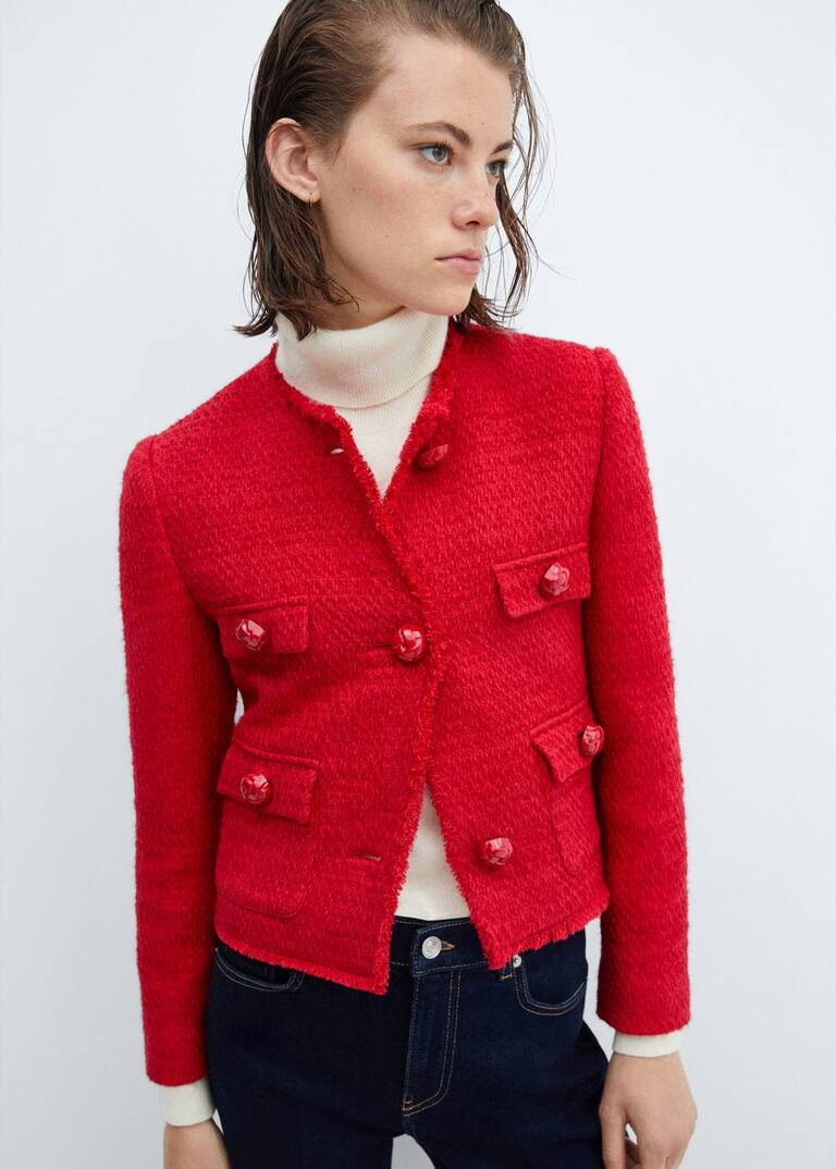 Pocket tweed jacket -  Women | Mango USA | MANGO (US)